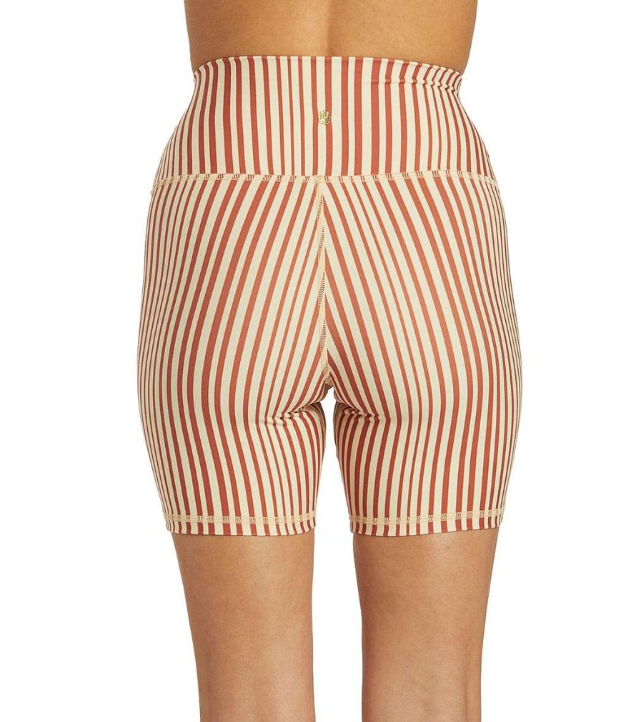 Clothing Spiritual Gangster Yoga Shorts | Sg Intent High Waisted Biker Short Amore Stripe Print