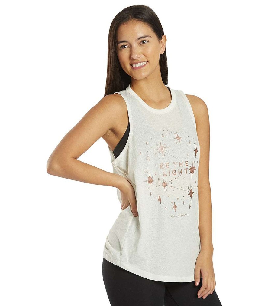 Clothing Spiritual Gangster Yoga Tops | Be The Light Movement Tank Stone