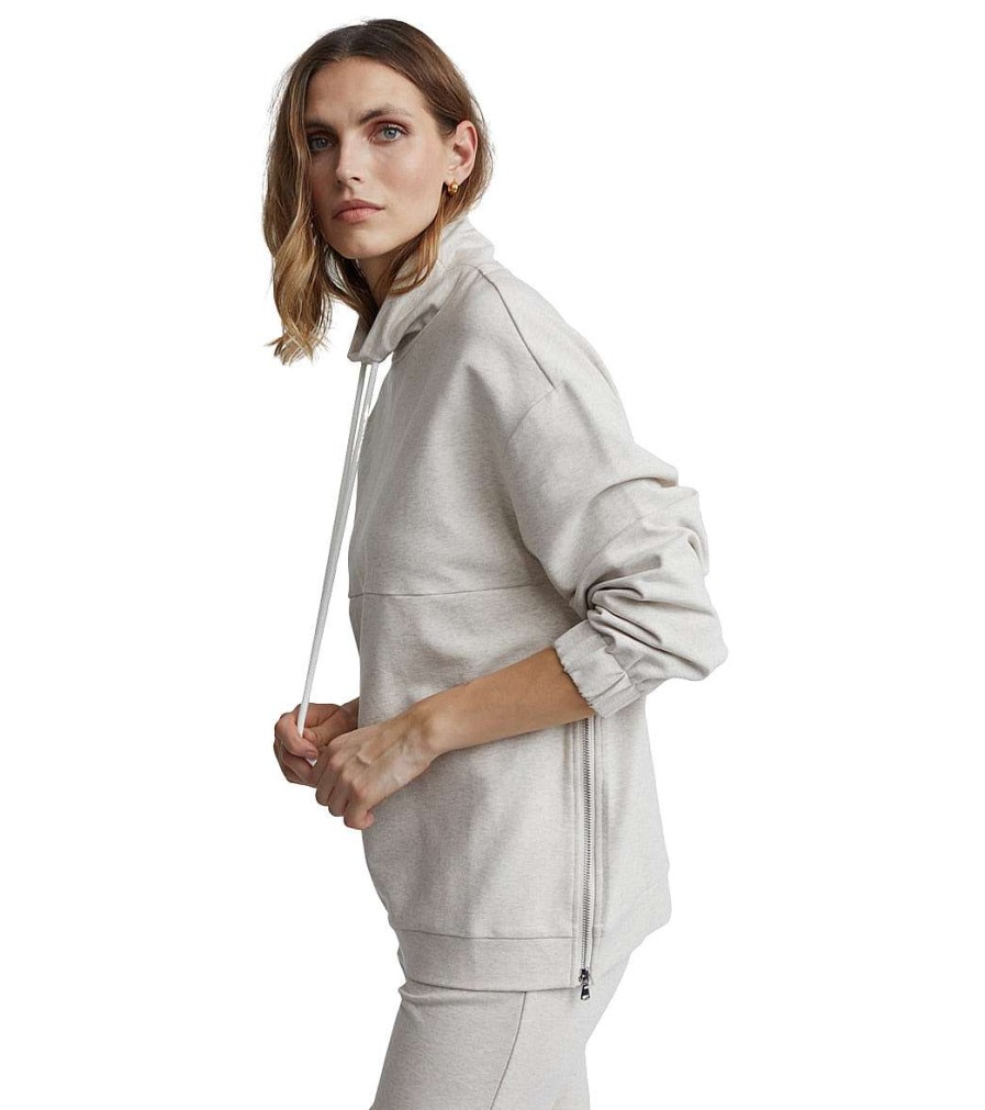 Clothing Varley Yoga Jackets & Sweatshirts | Warwick Sweatshirt Ivory Marl