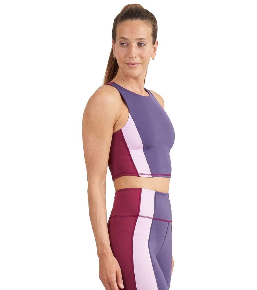 Clothing Thrive Societe Yoga Sports Bras | Zip Color Block Bra Loganberry