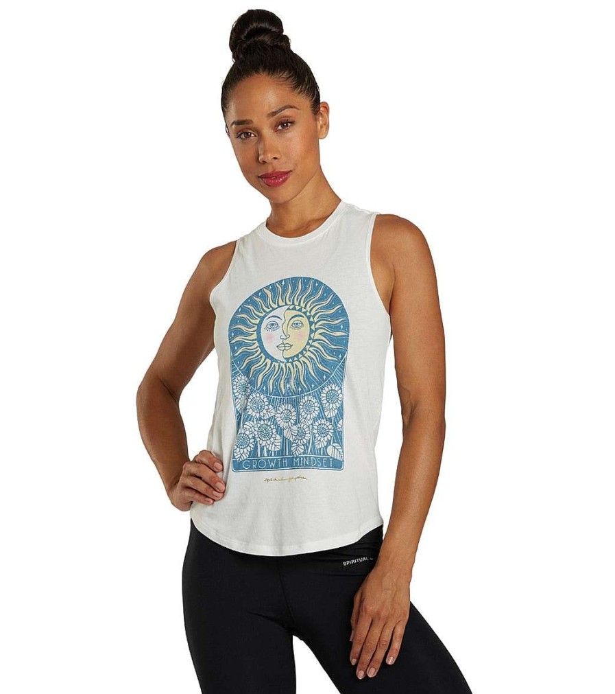 Clothing Spiritual Gangster Yoga Tops | Growth Mindset Muscle Tank Stone