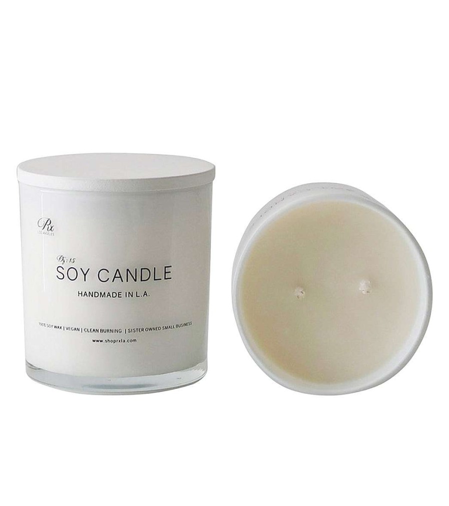 Home & Wellness RXLA | Citrine Soy Candle, 15 Oz White