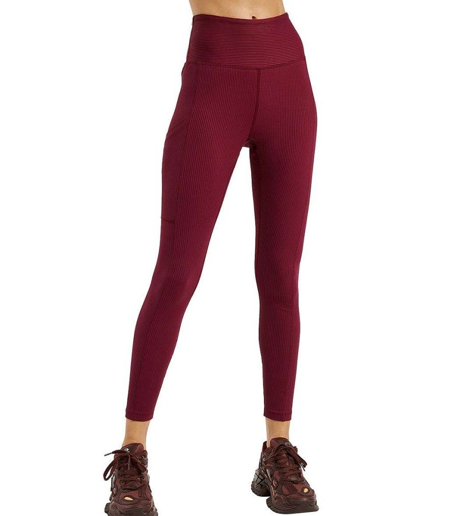 Clothing Year of Ours Yoga Leggings | Ribbed Pocket Legging Dark Cherry