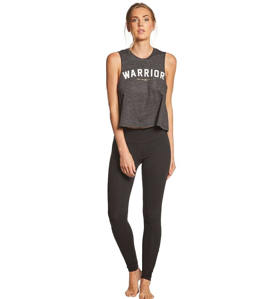 Clothing Spiritual Gangster Yoga Tops | Warrior Crop Tank Vintage Black