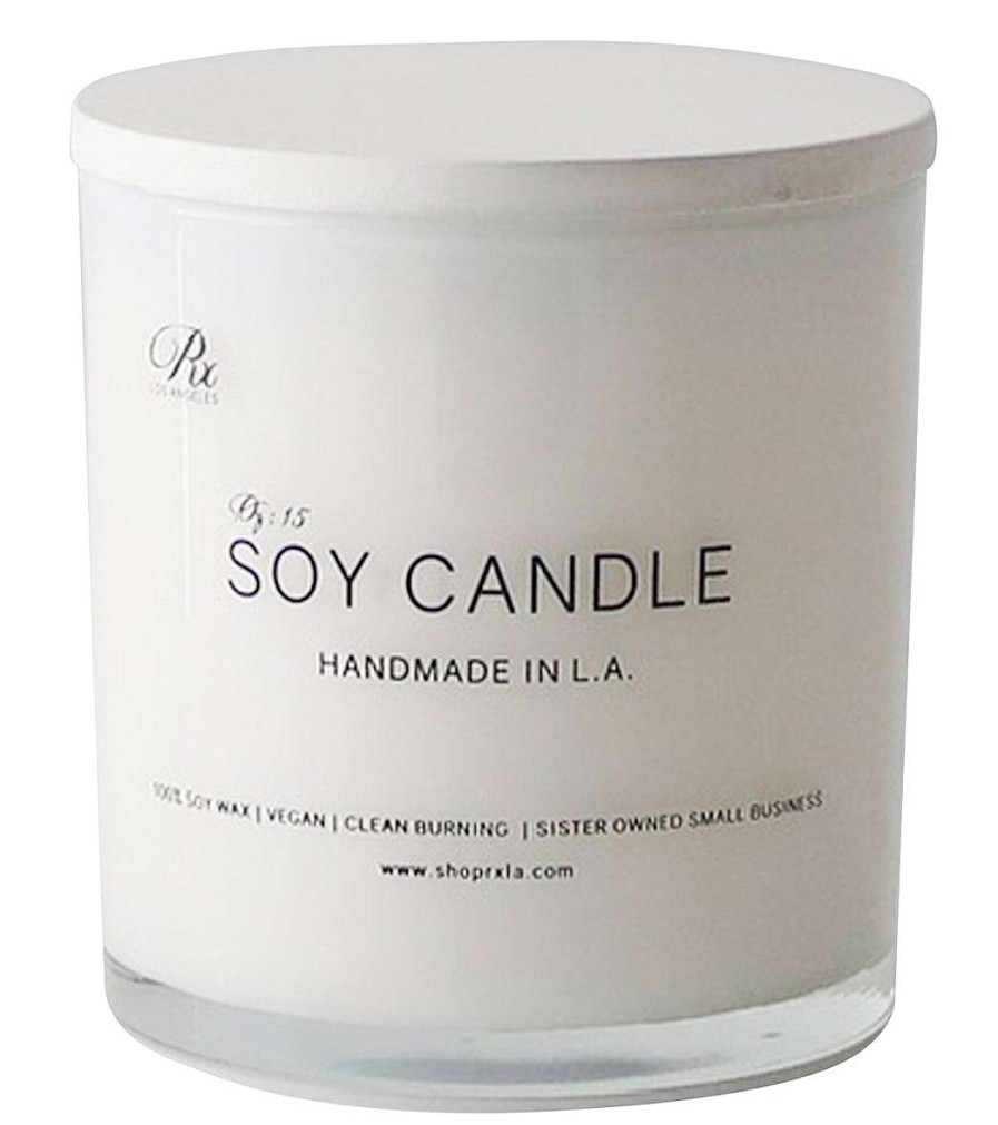 Home & Wellness RXLA | Citrine Soy Candle, 15 Oz White