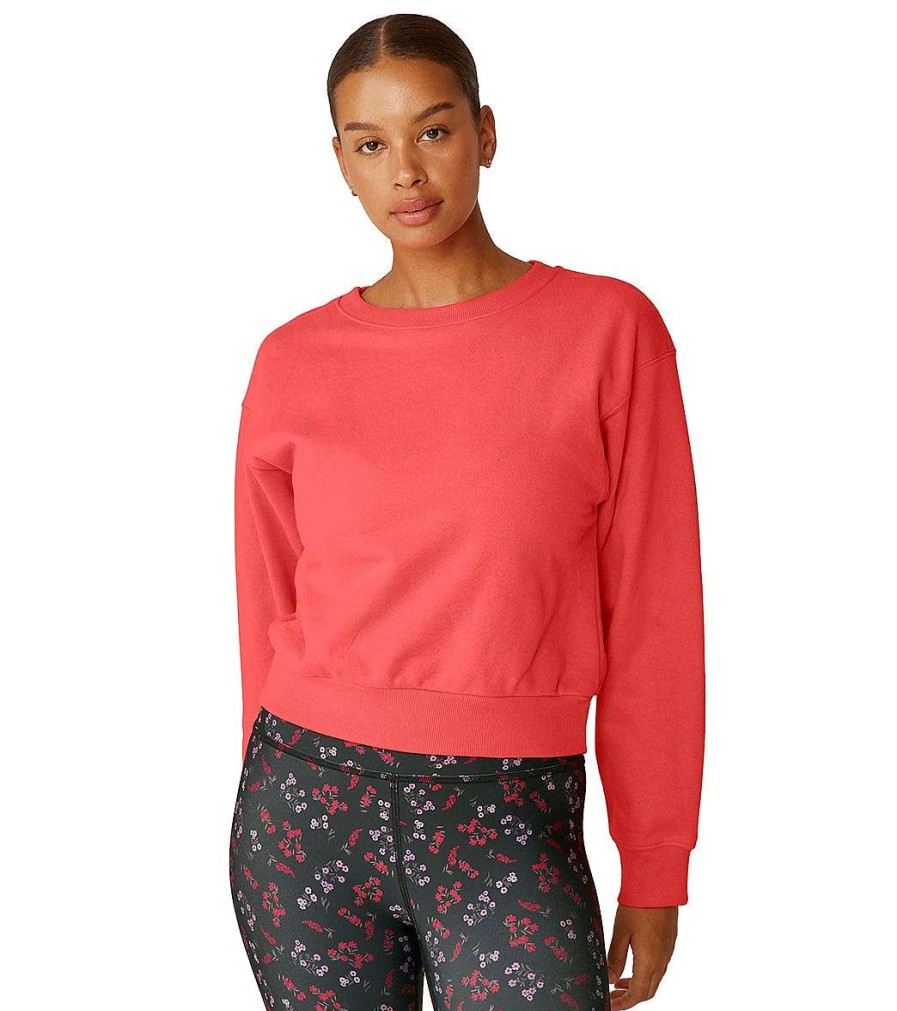 Clothing Beyond Yoga Yoga Jackets & Sweatshirts | On The Go Pullover Red Ash