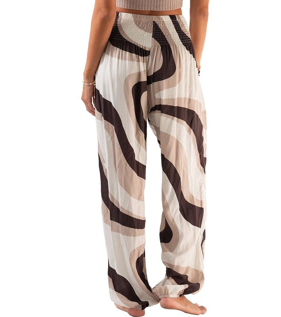 Clothing Lotus and Luna Yoga Pants | Latte Swirl Harem Pant Brown/Tan