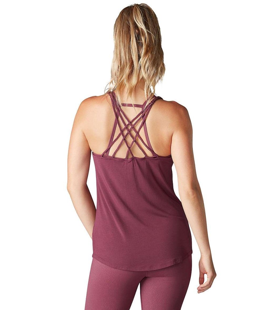 Clothing Tavi Yoga Tops | Braided Strap Tank Ebony