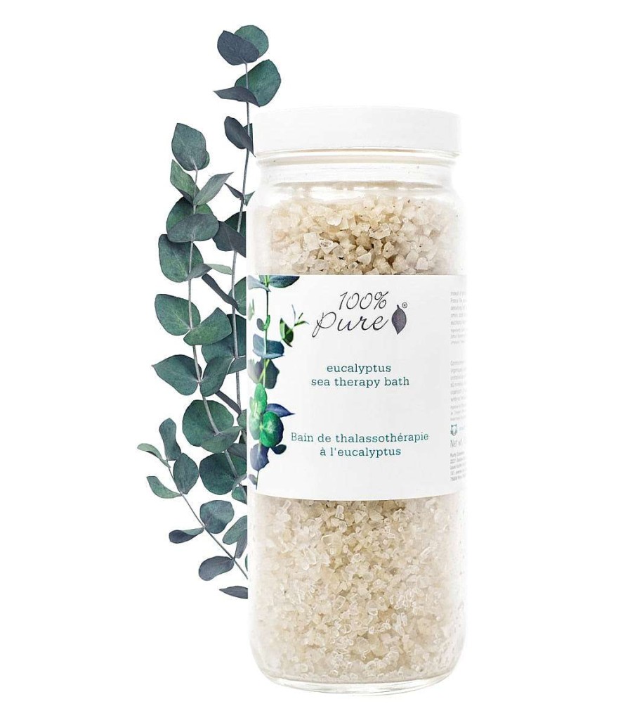 Home & Wellness 100% Pure | Organic Eucalyptus Sea Therapy Bath Soak 15 Oz.