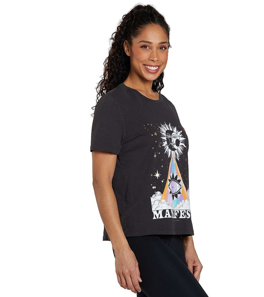 Clothing Spiritual Gangster Yoga Tops | Manifest Perfect Tee Vintage Black