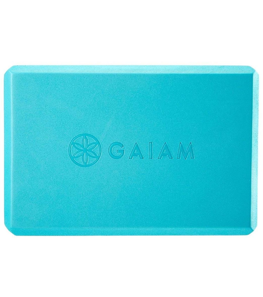 Yoga Mats & Props Gaiam | Tri Color Yoga Block Teal Tonal