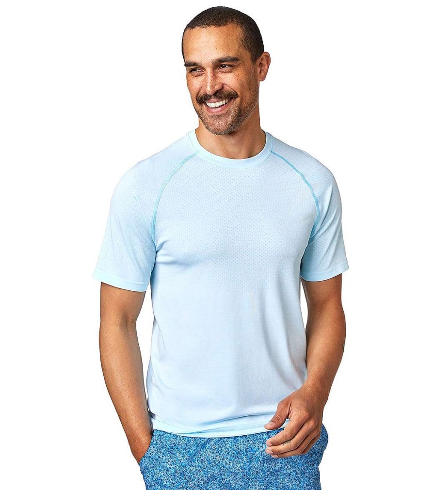 Clothing Rhone Men'S Yoga Shirts | Reign Tech Short Sleeve Castaway Heather