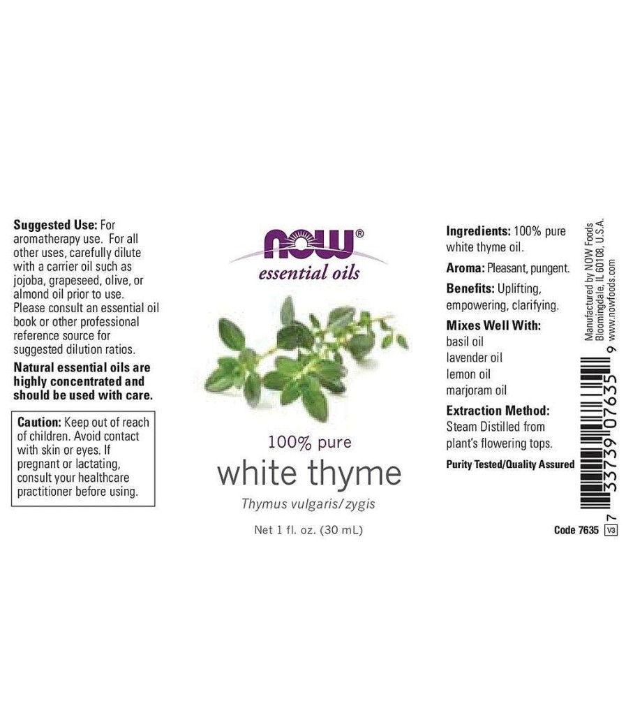 Home & Wellness NOW | 100% Pure Thyme Oil White 1 Oz