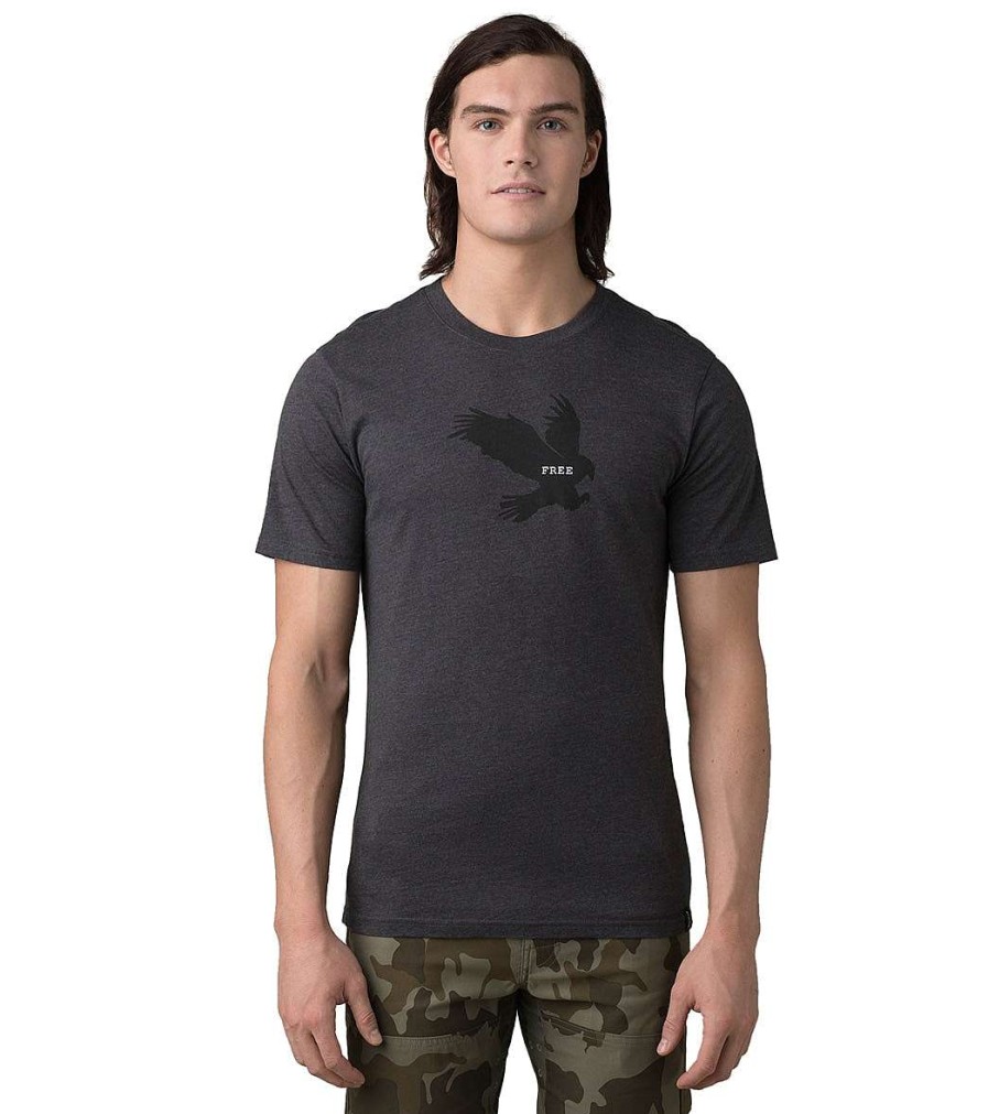 Clothing prAna Men'S Yoga Shirts | Freebird Journeyman Short Sleeve Tee Charcoal Heather