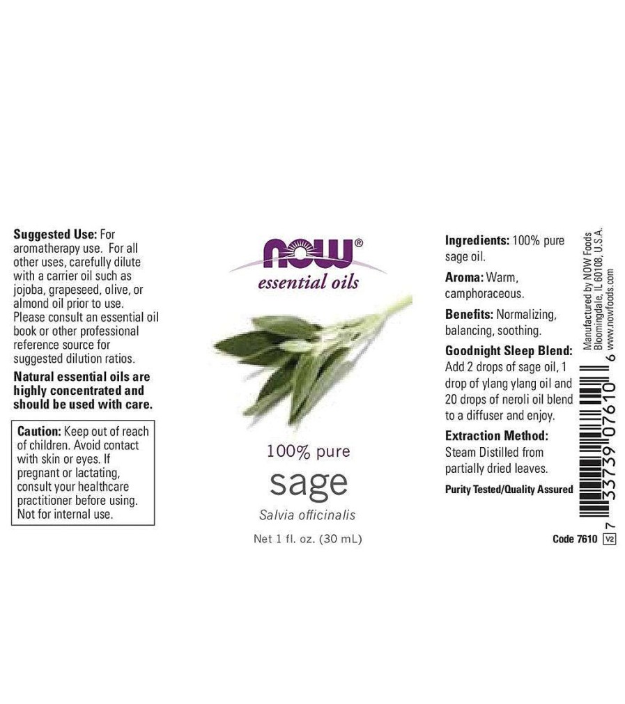 Home & Wellness NOW | 100% Pure Sage Oil 1 Oz