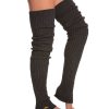 Accessories Toesox | Thigh High Leg Warmers Charcoal Grey