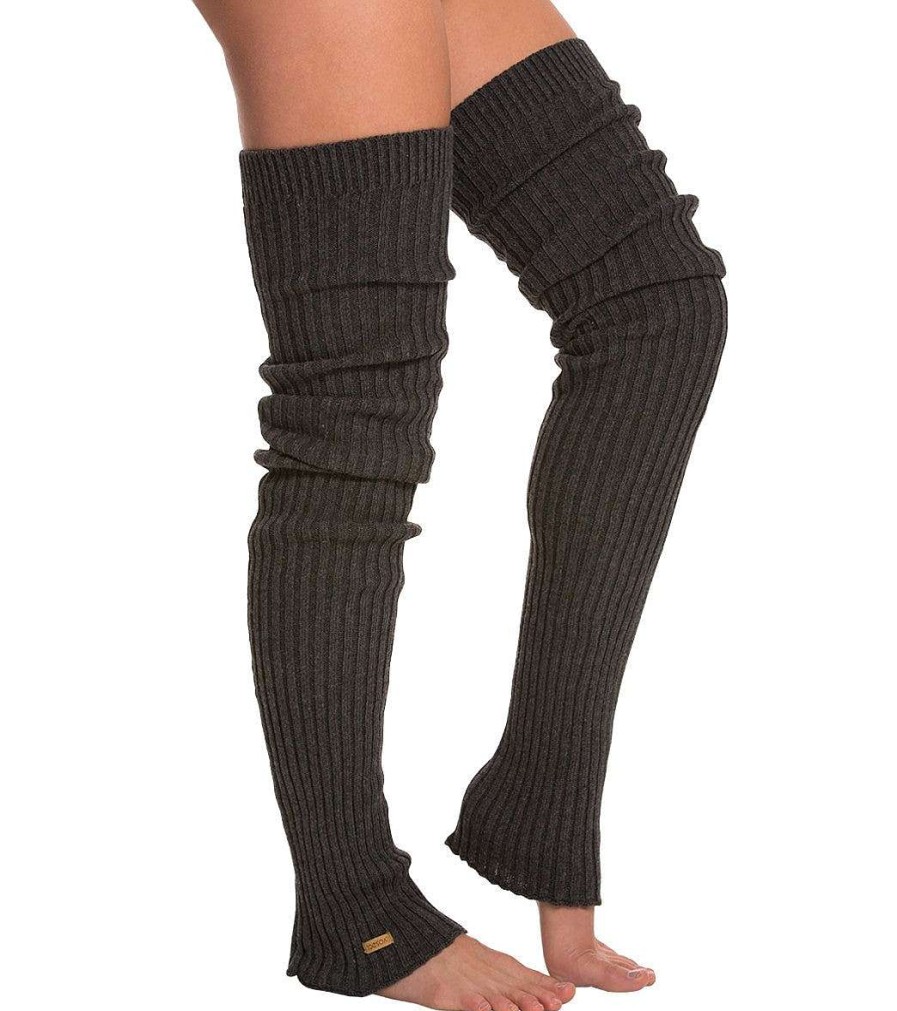 Accessories Toesox | Thigh High Leg Warmers Charcoal Grey