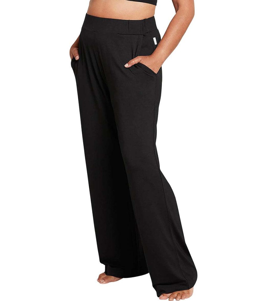 Clothing Boody Yoga Pants | Downtime Wide Leg Lounge Pant Black