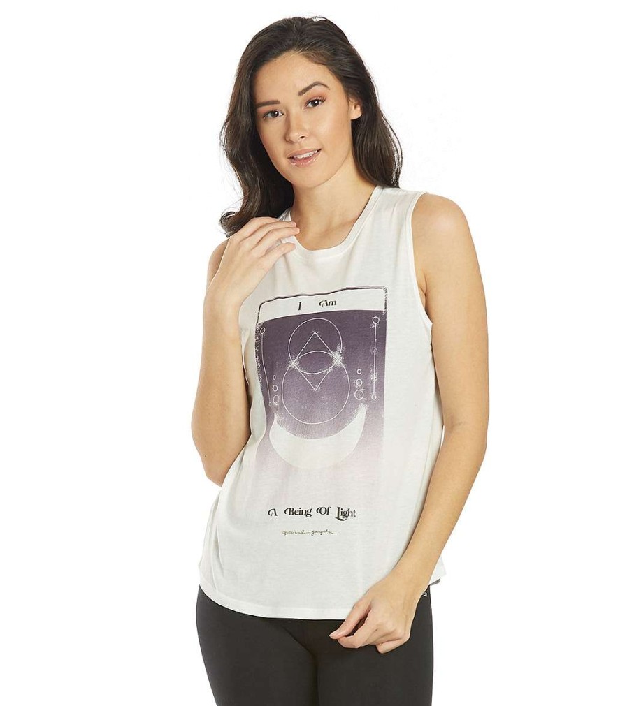 Clothing Spiritual Gangster Yoga Tops | Moon Muscle Tank Stone