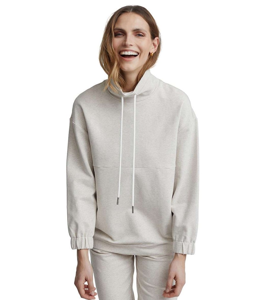 Clothing Varley Yoga Jackets & Sweatshirts | Warwick Sweatshirt Ivory Marl