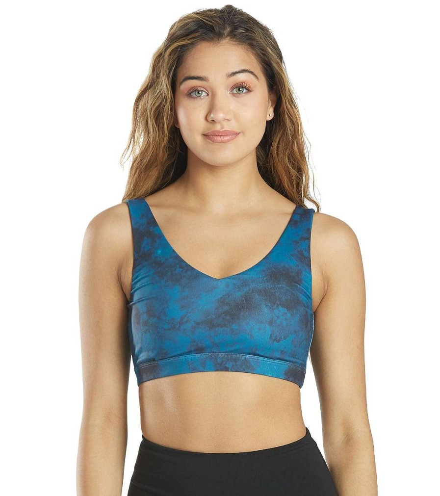 Clothing Everyday Yoga Yoga Sports Bras | Tie Dye Embrace Thick Strap Sports Bra Indigo