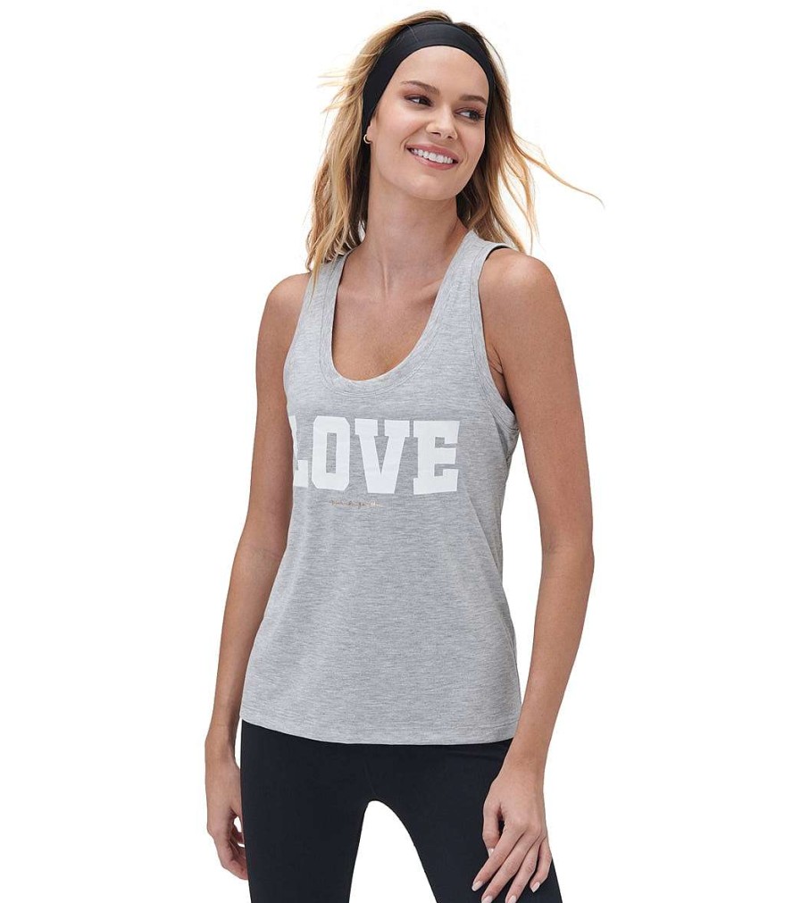 Clothing Spiritual Gangster Yoga Tops | Love Riley Namaste Dry Tank Heather Grey