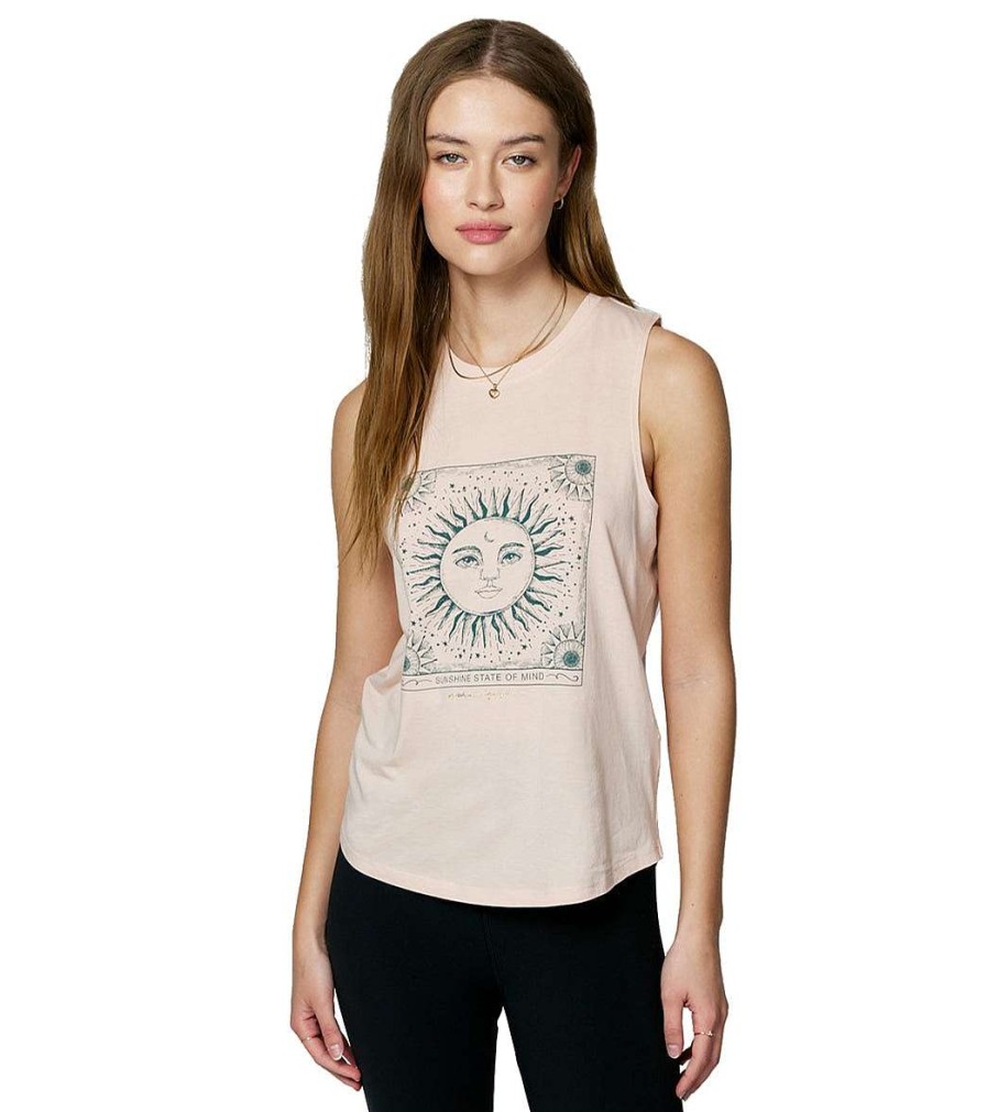 Clothing Spiritual Gangster Yoga Tops | Sunshine State Of Mind Muscle Dusk Pink