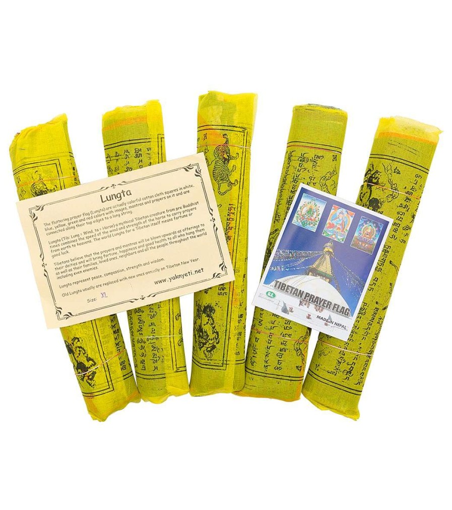 Meditation Yak & Yeti | Pack Of 5 Prayer Flags Extra Large