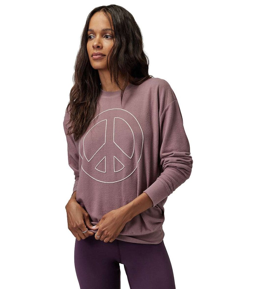 Clothing Spiritual Gangster Yoga Jackets & Sweatshirts | Peace Relaxed Savasana Sweater Dusty Fig