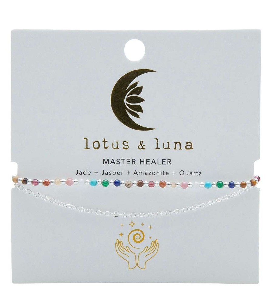 Accessories Lotus and Luna | Master Healer Silver Healing Layered Bracelet Rainbow