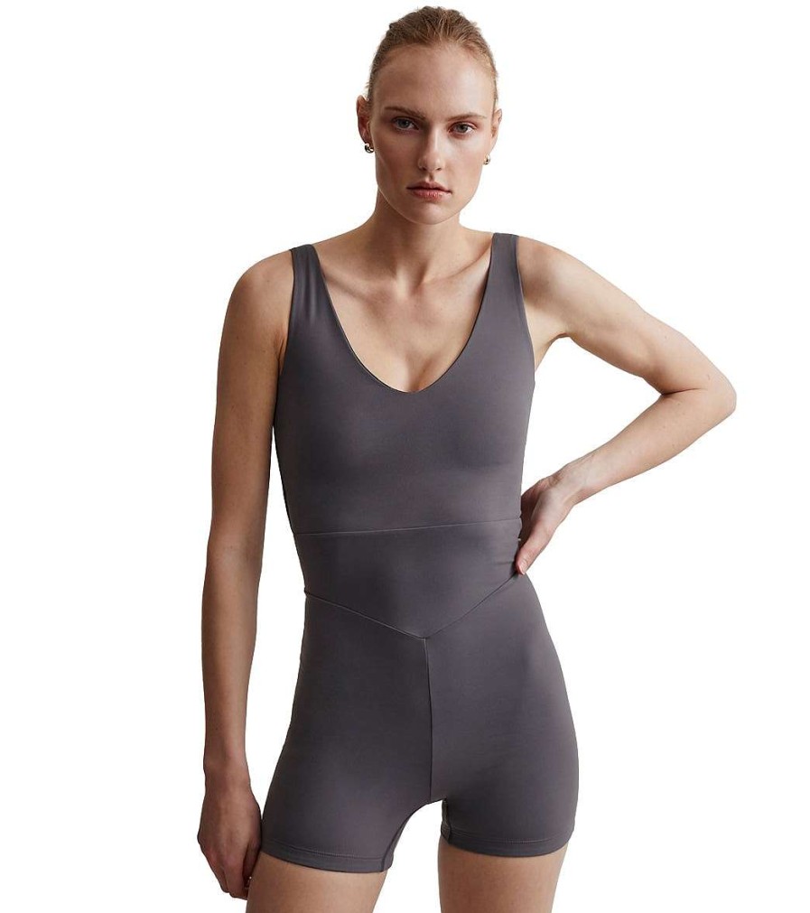 Clothing Varley Yoga Leotards & Jumpsuits | Let'S Go Juni All-In-One 4 Blackened Pearl