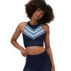 Clothing Spiritual Gangster Yoga Sports Bras | High Neck Jacquard Bra Midnight Sky/Bluebird Day