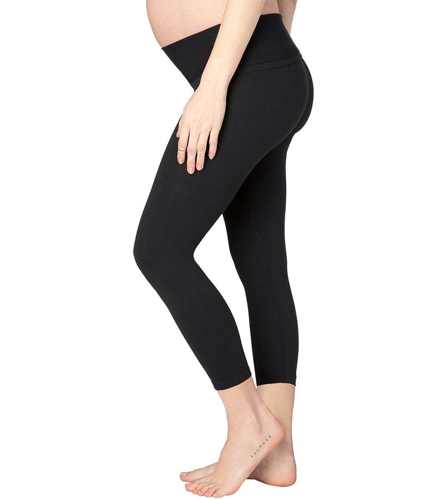 Clothing Beyond Yoga Yoga Leggings | Supplex Love The Bump Capri Maternity Leggings Jet Black