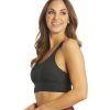 Clothing Marika Yoga Sports Bras | Lacey Yoga Sports Bra Black Linear Floral Emboss