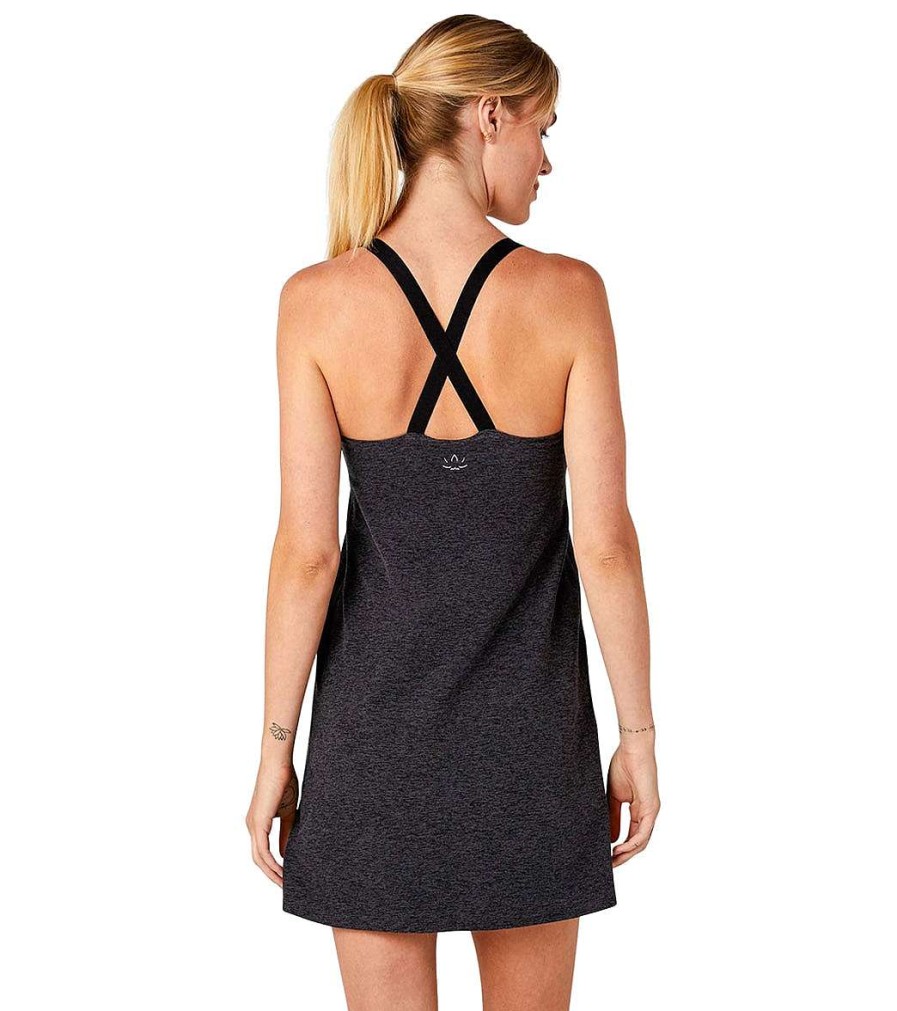 Clothing Beyond Yoga Yoga Dresses & Skirts | Spacedye Move It Dress Black Charcoal