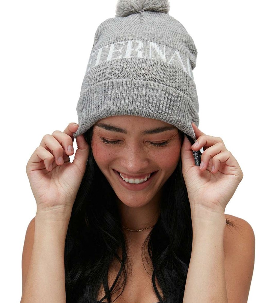 Accessories Spiritual Gangster | Eternal Optimist Pom Pom Beanie Heather Grey