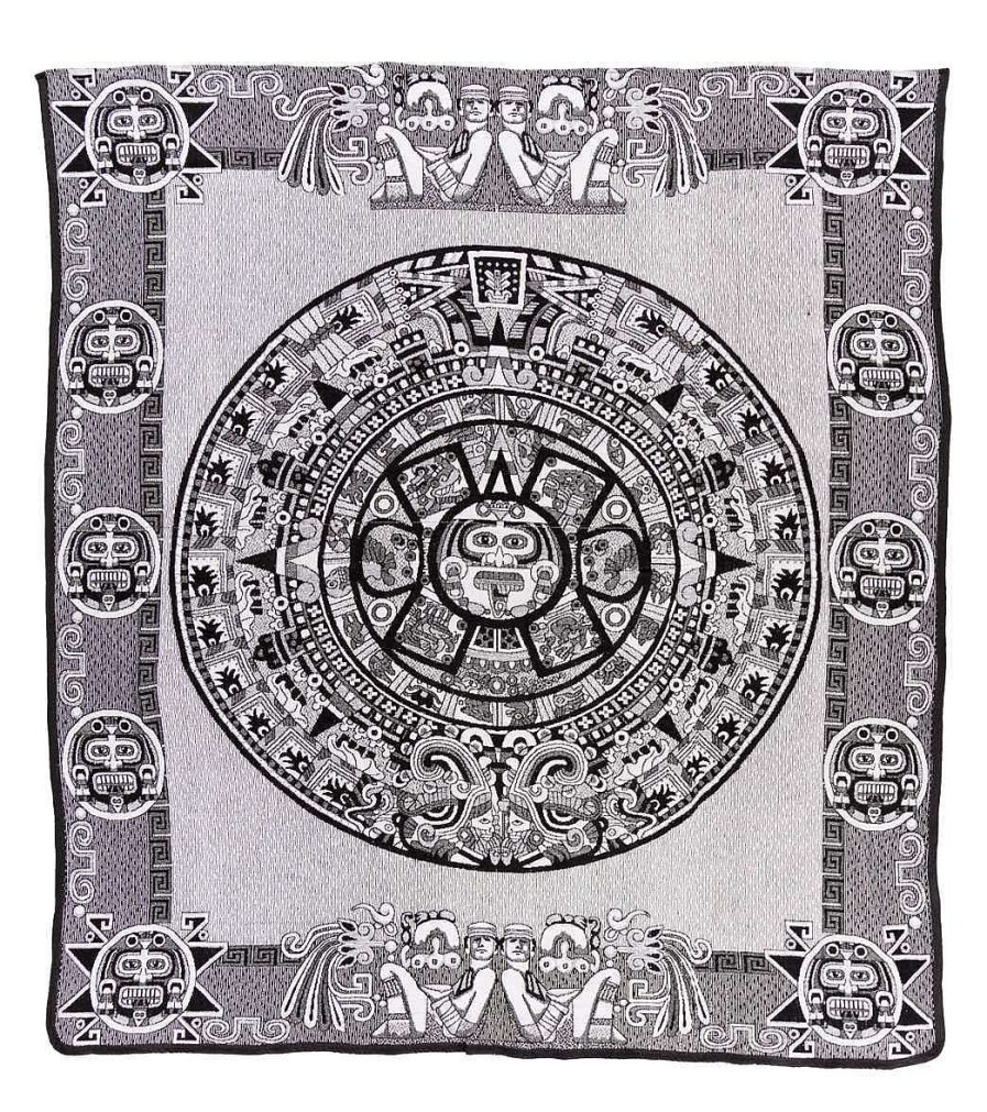 Yoga Mats & Props Native Yoga | Mayan Calendar Blanket Black/White