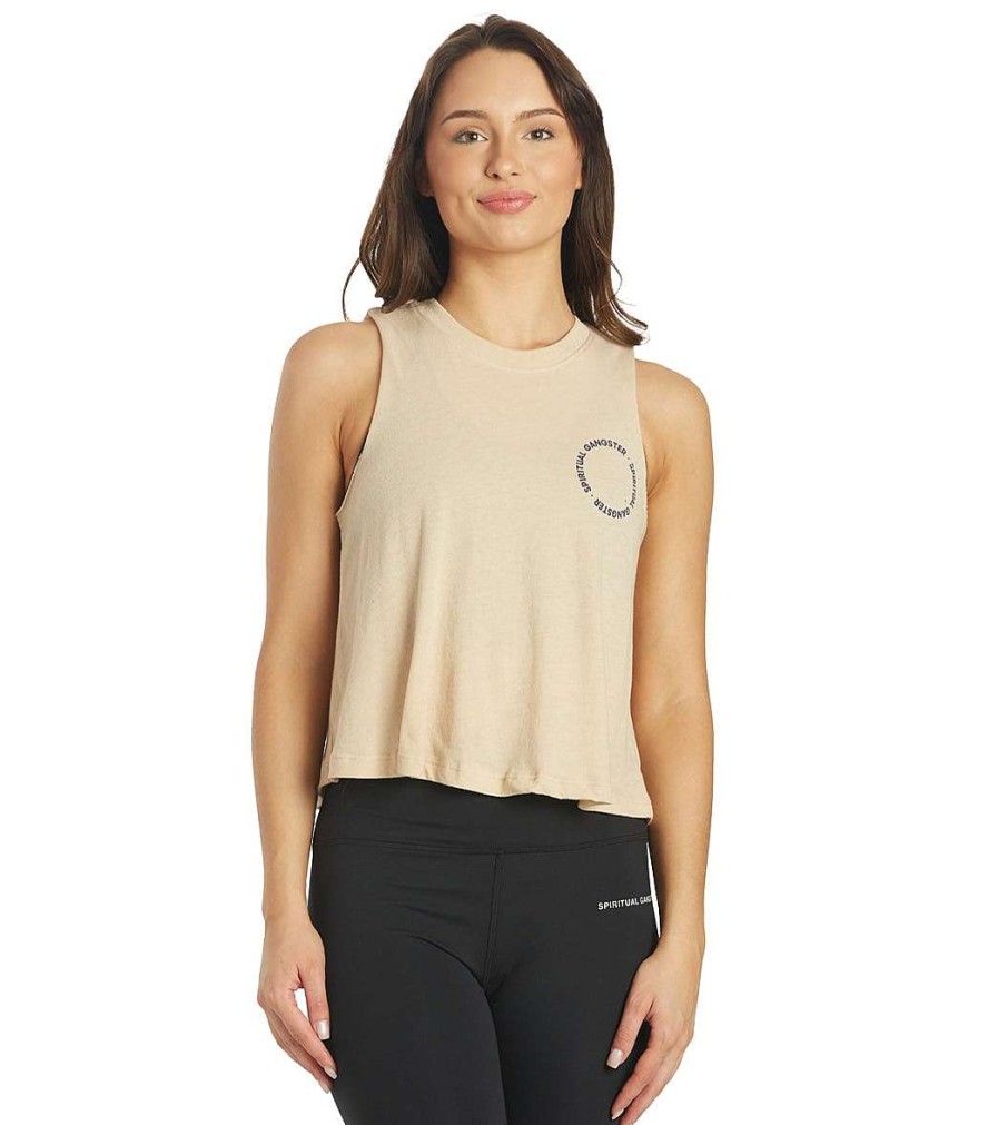 Clothing Spiritual Gangster Yoga Tops | Being Crop Tank Heather Honey