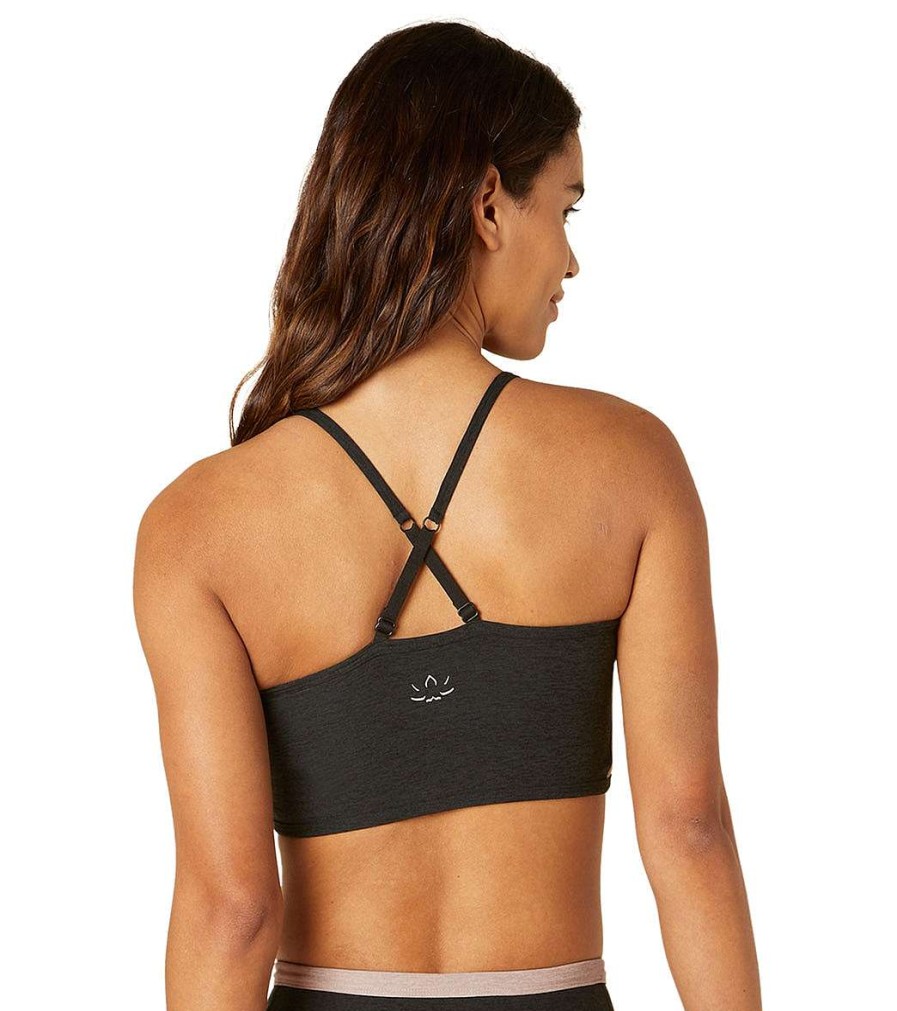 Clothing Beyond Yoga Yoga Sports Bras | Spacedye Blocked At Your Leisure Yoga Sports Bra Darkest Night/Chai Colorblock