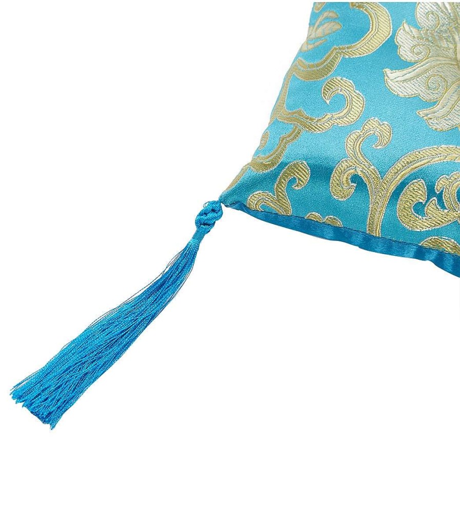 Meditation dZi | 7'' Brocade Bowl Cushion Turquoise