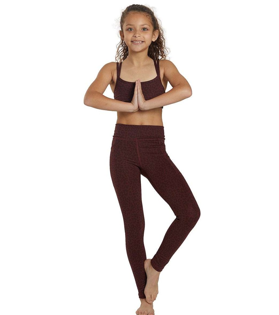 Clothing Everyday Yoga Yoga Leggings | Girl Uphold Cheetah High Waisted Leggings With Pockets Burgundy Cheetah