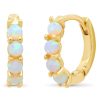 Accessories TAI Jewelry | Huggies With Opal Accents Gold