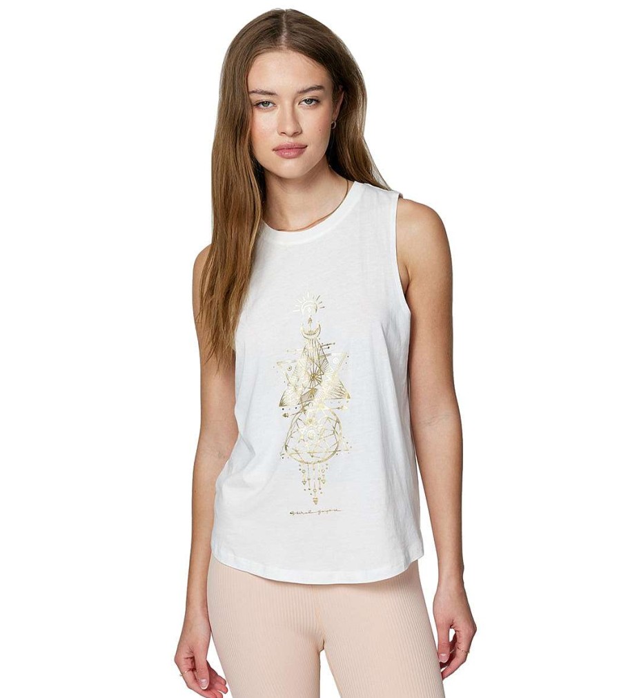 Clothing Spiritual Gangster Yoga Tops | Sacred Geo Muscle Tank Stone