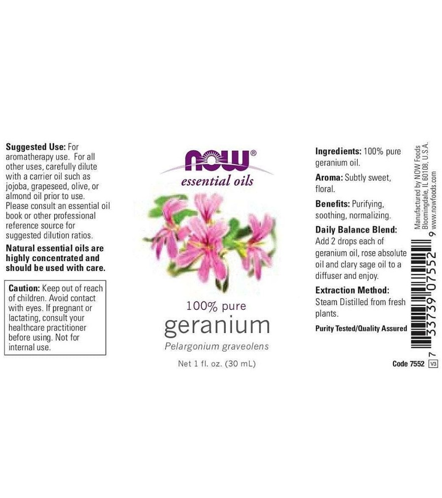 Home & Wellness NOW | 100% Pure Geranium Essential Oil 1 Oz