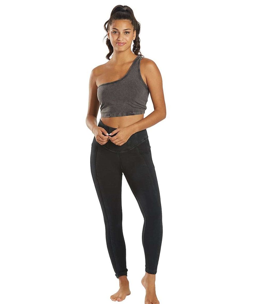 Clothing Free People Yoga Support Tanks | Hot Shot One Shoulder Black