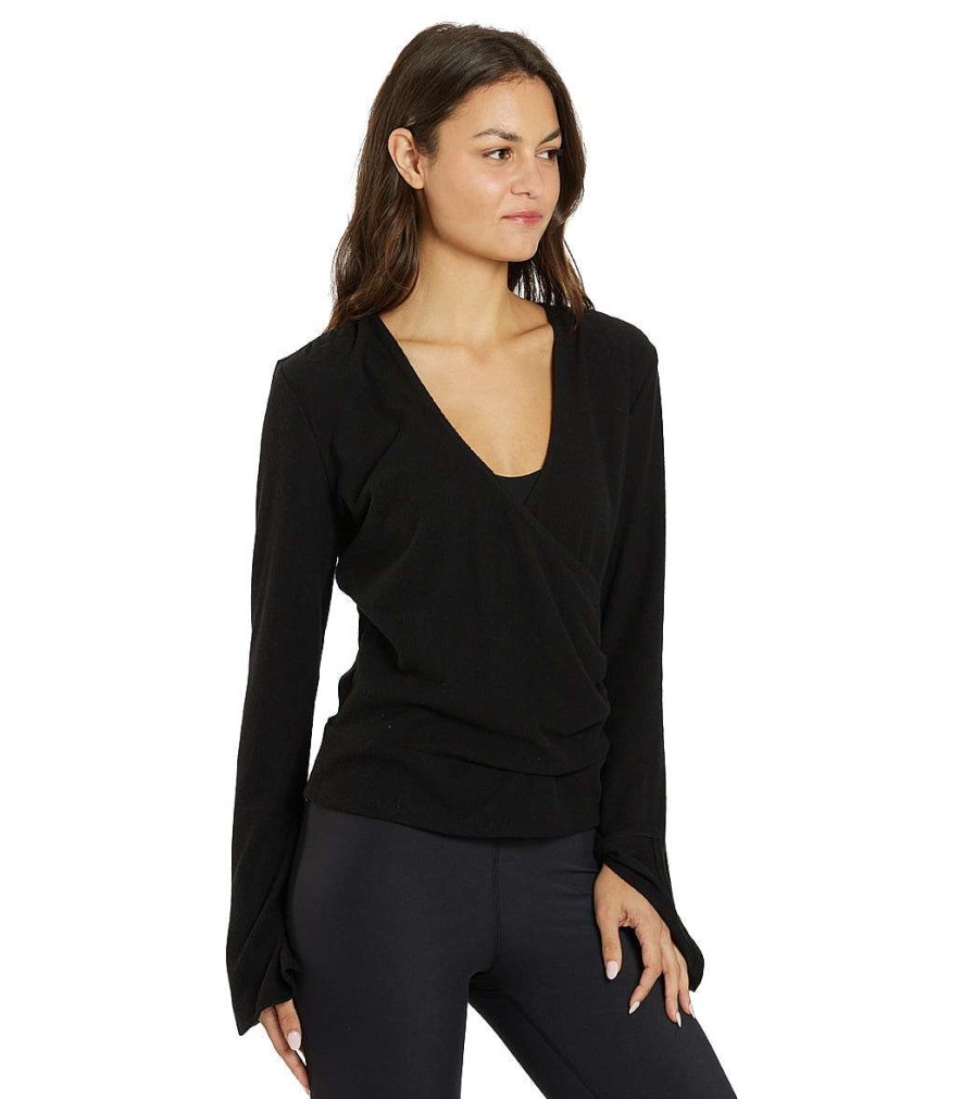 Clothing Thrive Societe Yoga Jackets & Sweatshirts | Pleated Wrap Pullover