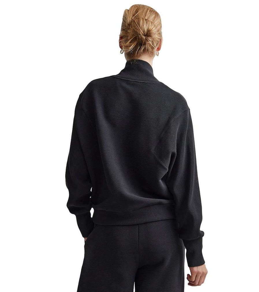 Clothing Varley Yoga Jackets & Sweatshirts | Alia Zip Sweat Black