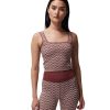 Clothing Spiritual Gangster Yoga Support Tanks | Athena Seamless Jacquard Crop Canyon Geo Burgundy