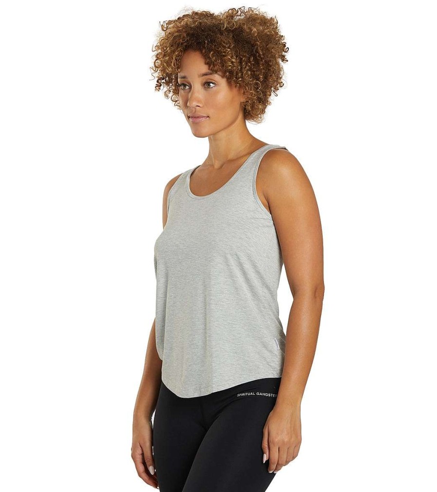 Clothing Boody Yoga Tops | Relaxed Tank Light Grey Marl