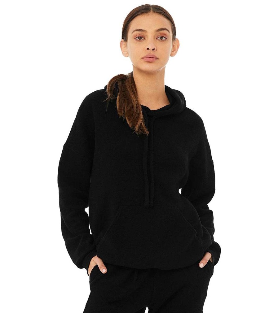 Clothing Bella + Canvas Yoga Jackets & Sweatshirts | Sueded Hoodie Black